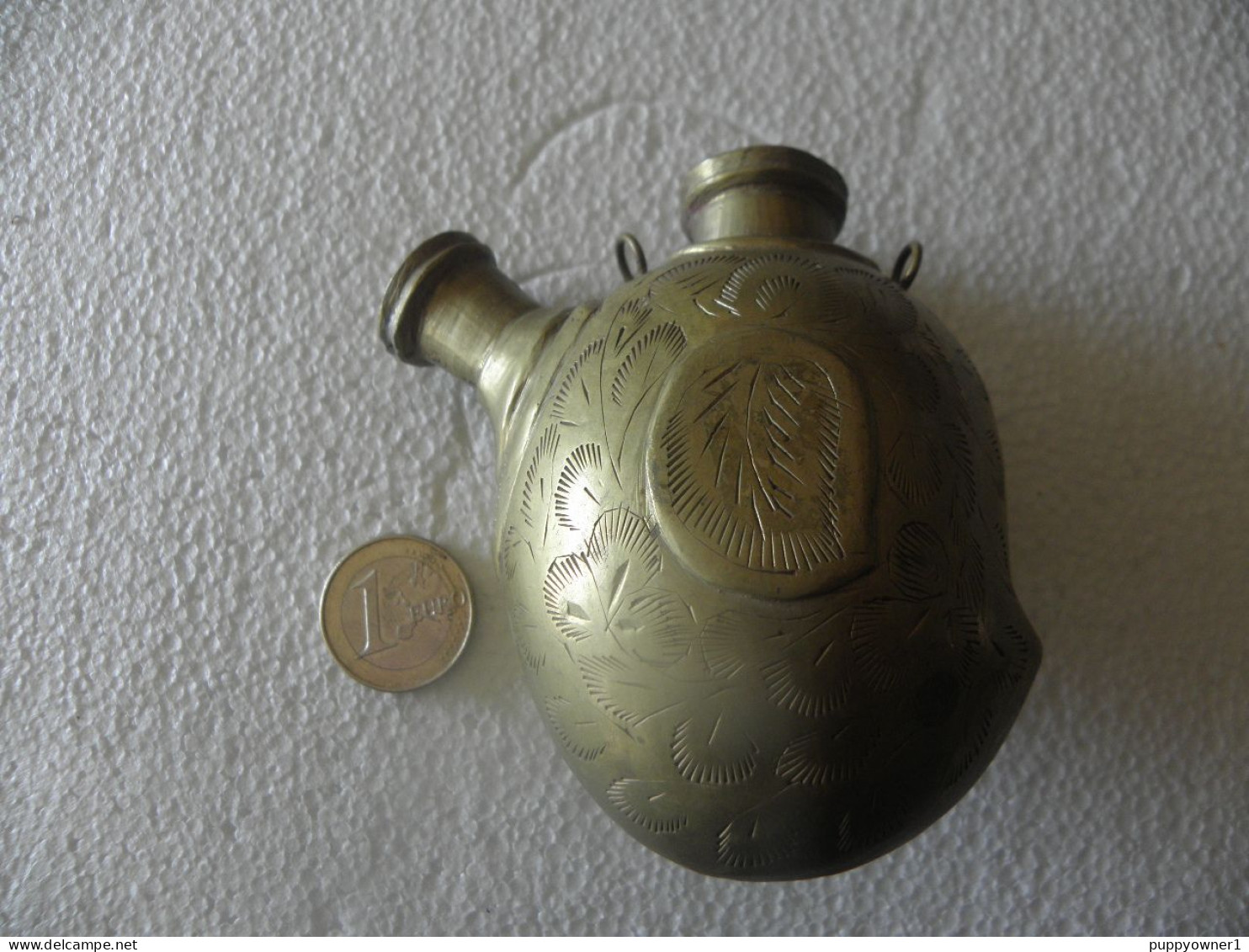 Vintage Magnifique Laiton Gravé Portable 10 Cm Narguilé Pot Chicha - Water Pipes