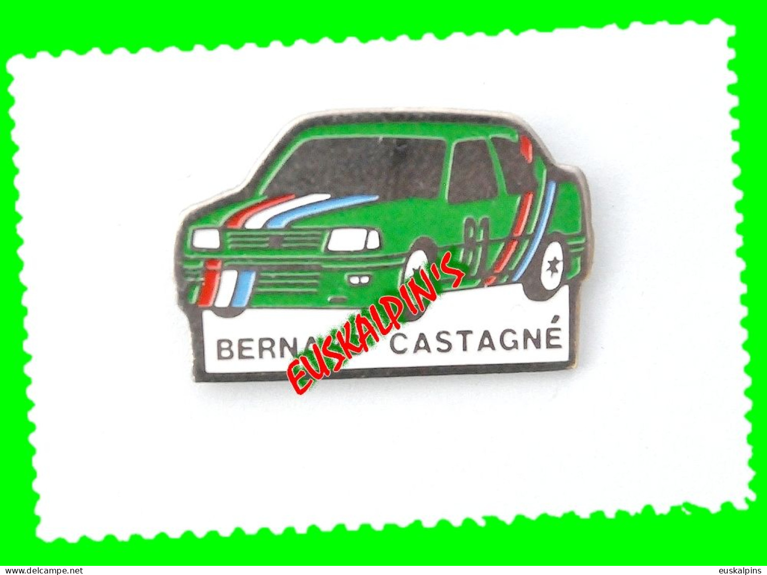 Pin's PEUGEOT 309, Bernard Castagné, Championnat De France Grand Tourisme - Peugeot