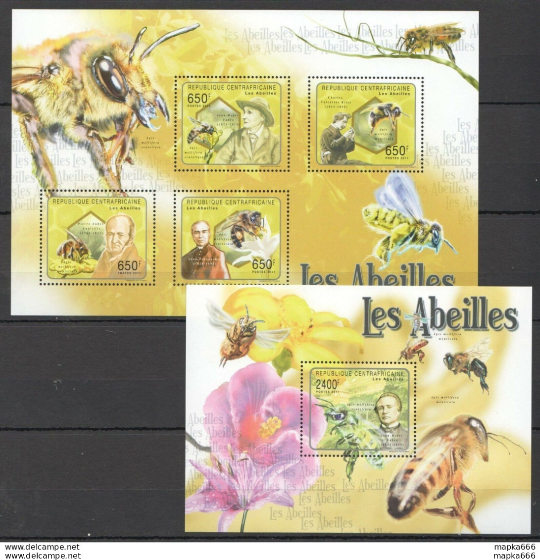 Ca1043 2011 Central Africa Flora Fauna Insects Honey Bees Les Abeilles Kb+Bl Mnh - Honeybees