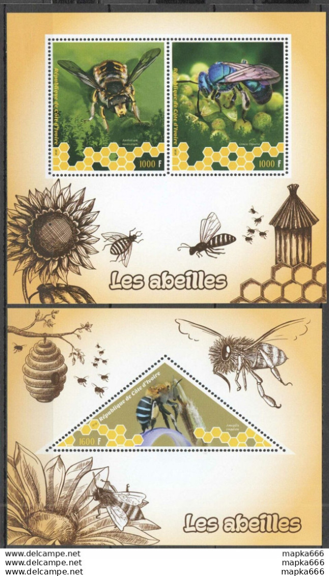 J246 2018 Honey Bees Insects Fauna 1Kb+1Bl Mnh - Bienen