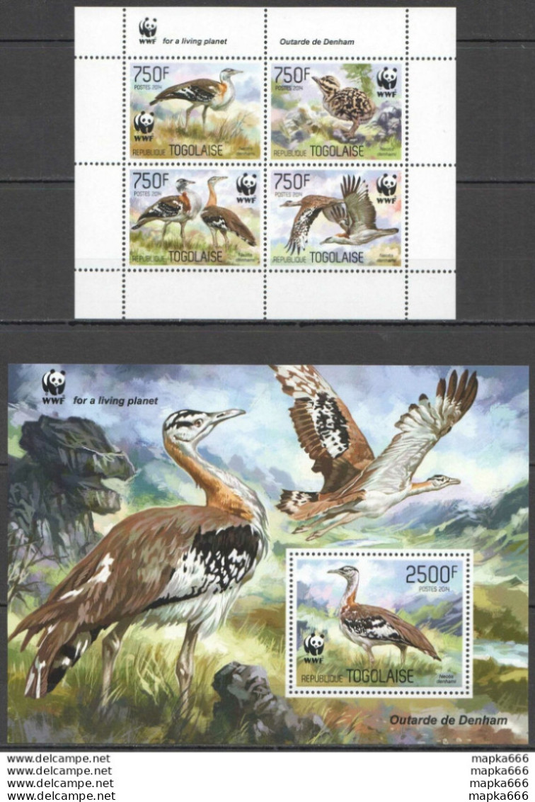 Nw0560 2014 Togo Wwf Birds Bustards Outarde De Denham #5863-5866+Bl993 Mnh - Ungebraucht