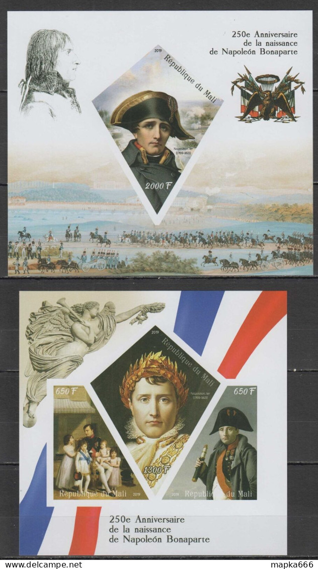 Oz0019 Imperf 2019 Famous People Napoleon 250Th Anniversary 1Kb+1Bl Mnh - Militares