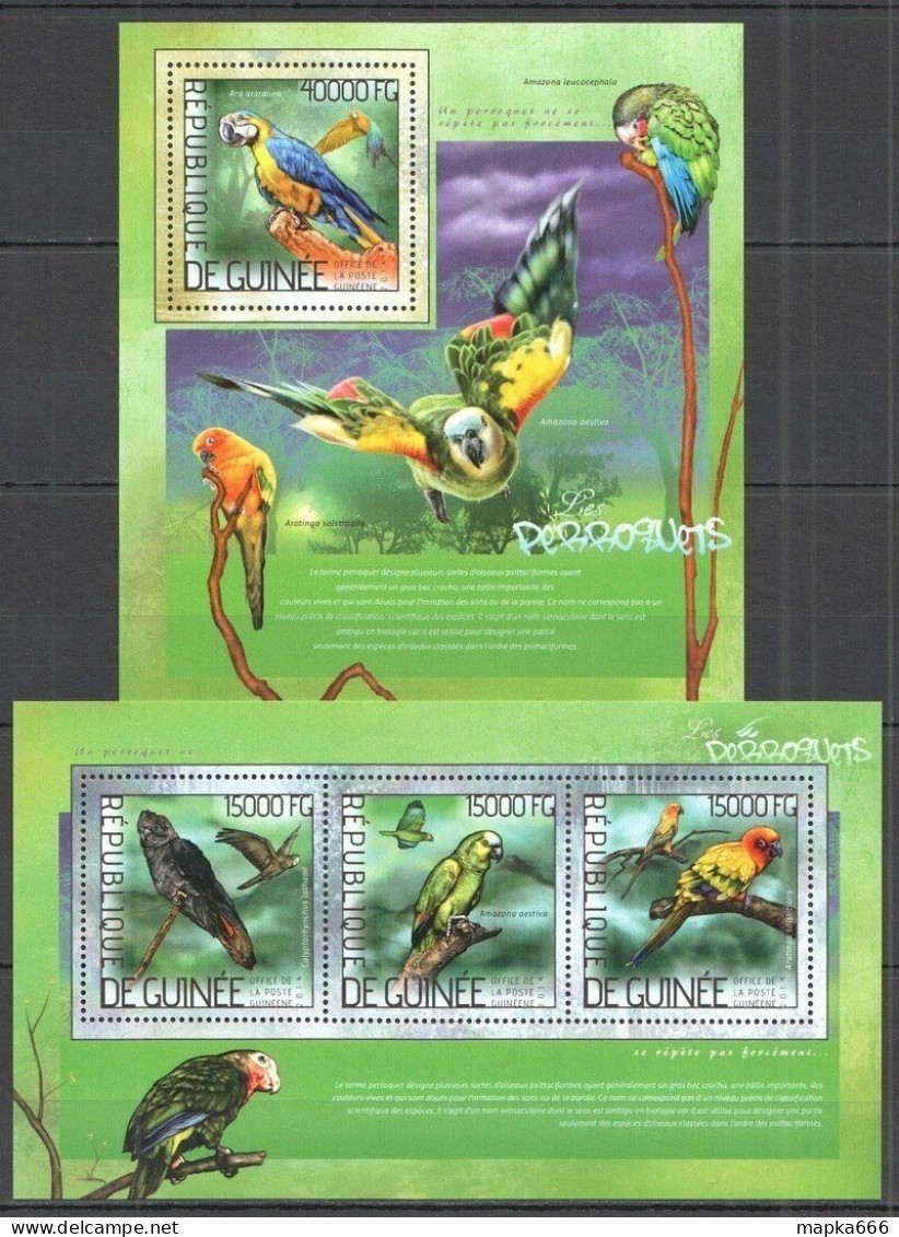 Oz0103 2014 Guinea Fauna Tropical Birds Parrots Kb+Bl Mnh - Sonstige & Ohne Zuordnung