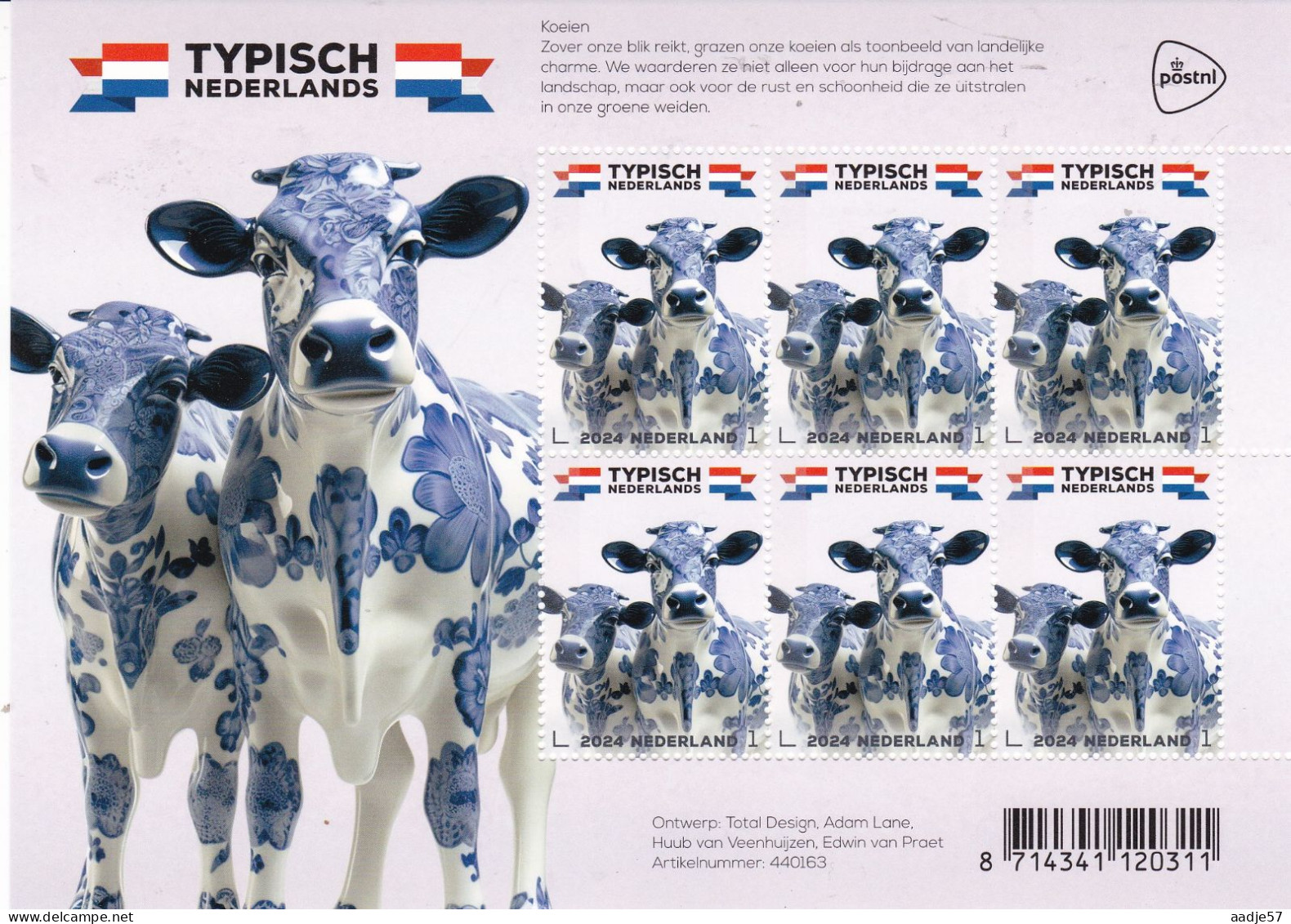 Netherlands Pays Bas 2024 Koe, Cow , La Vache, Vaca  MNH** 5831 - Vacas