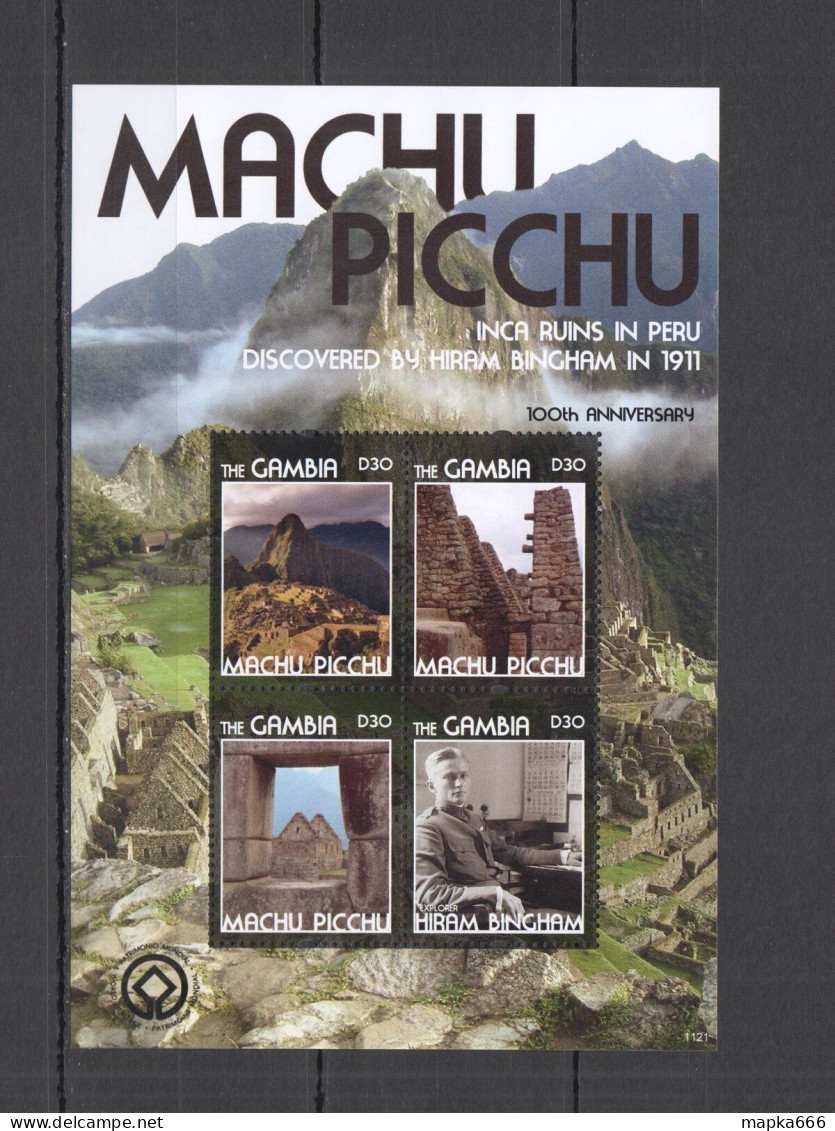 Oz0258 Gambia Machu Picchu Discovered 1911 Architecture Landscapes 1Kb Mnh - Autres & Non Classés