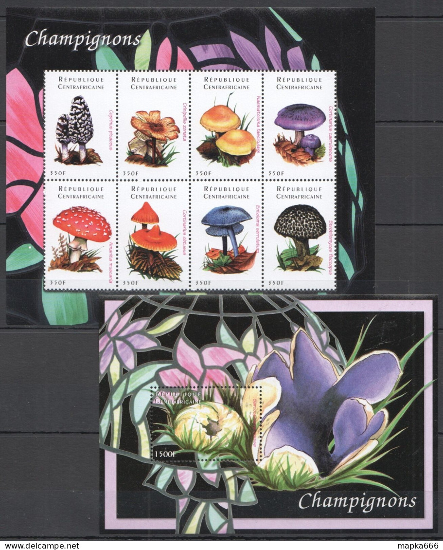 Oz0284 Central Africa Flora Nature Mushrooms Champignons 1Kb+1Bl Mnh - Hongos