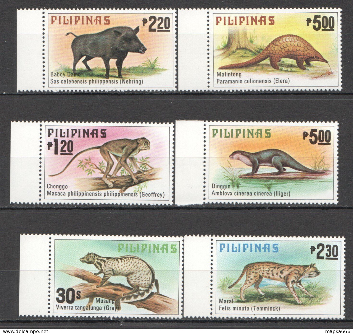 Oz0361 1979 Philippines Wild Animals Fauna 1Set Mnh - Sonstige & Ohne Zuordnung