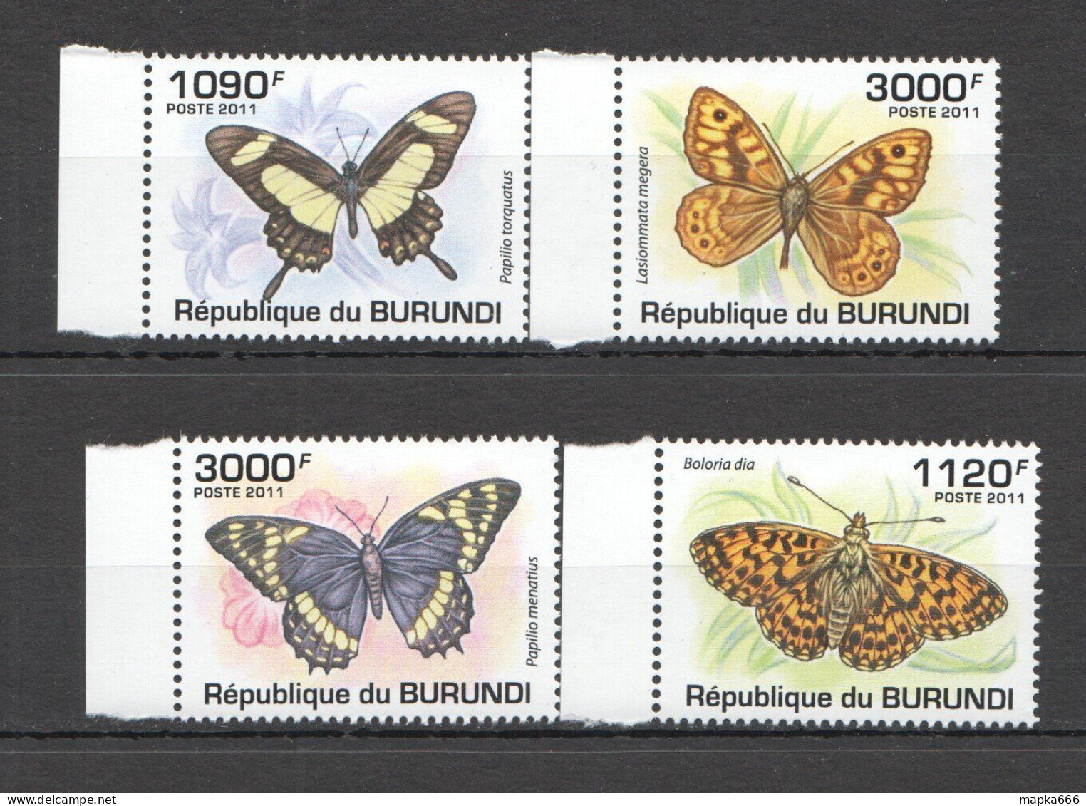 Oz0385 2011 Burundi Butterflies Les Papillons Burundi Set Mnh - Schmetterlinge