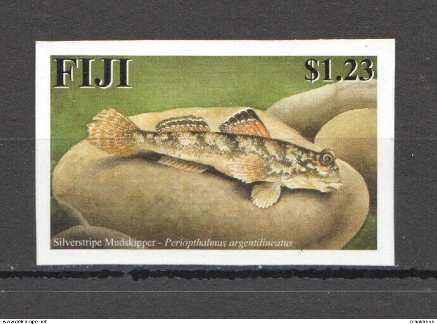 Oz0402 Imperf 2002 Fiji Fauna Fish & Marine Life Silverstripe Mudskipper 1St Mnh - Marine Life