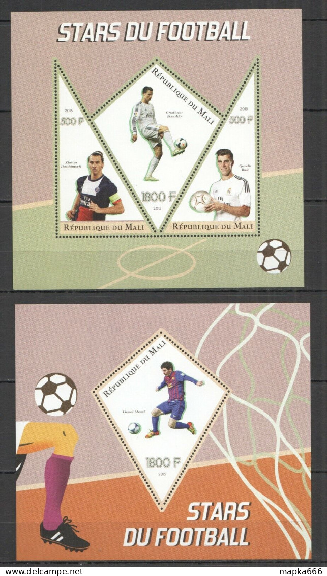 Pe369 2015 Football Stars Lionel Messi Cristiano Ronaldo Bale Kb+Bl Mnh - Other & Unclassified