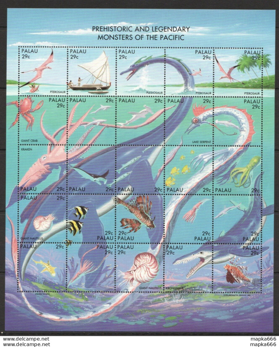 Pk023 Palau Fish & Marine Life Of The Pacific Ocean 1Sh Mnh Stamps - Marine Life