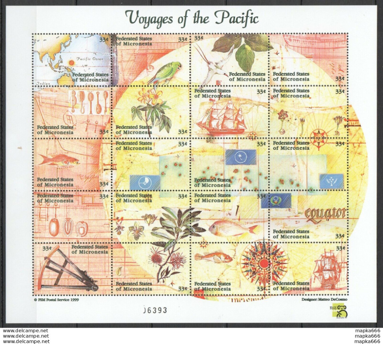 Pk094 Micronesia Voyages Of The Pacific 1Kb Mnh Stamps - Meereswelt