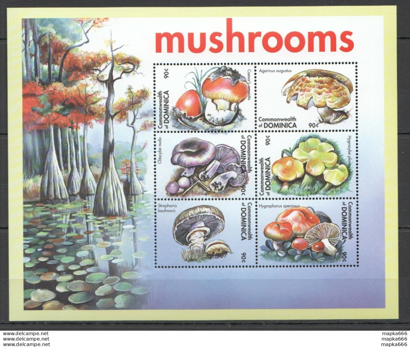 Pk261 Dominica Flora Nature Mushrooms Kb Mnh Stamps - Champignons