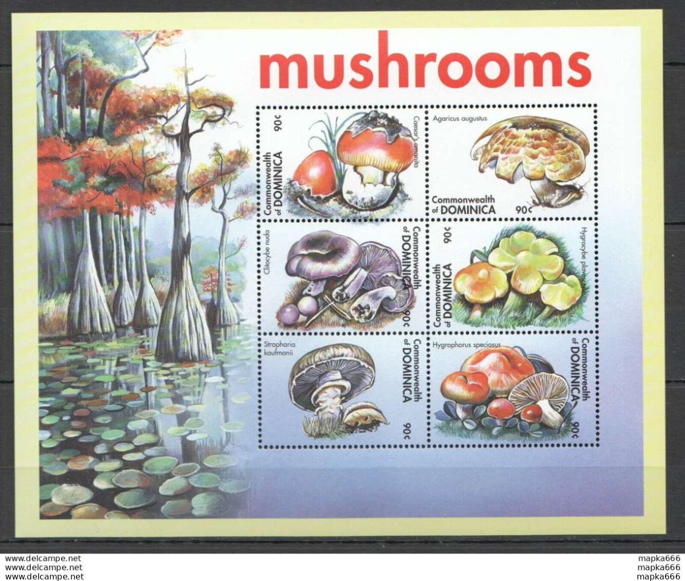 Pk261 Dominica Flora Nature Mushrooms Kb Mnh Stamps - Hongos