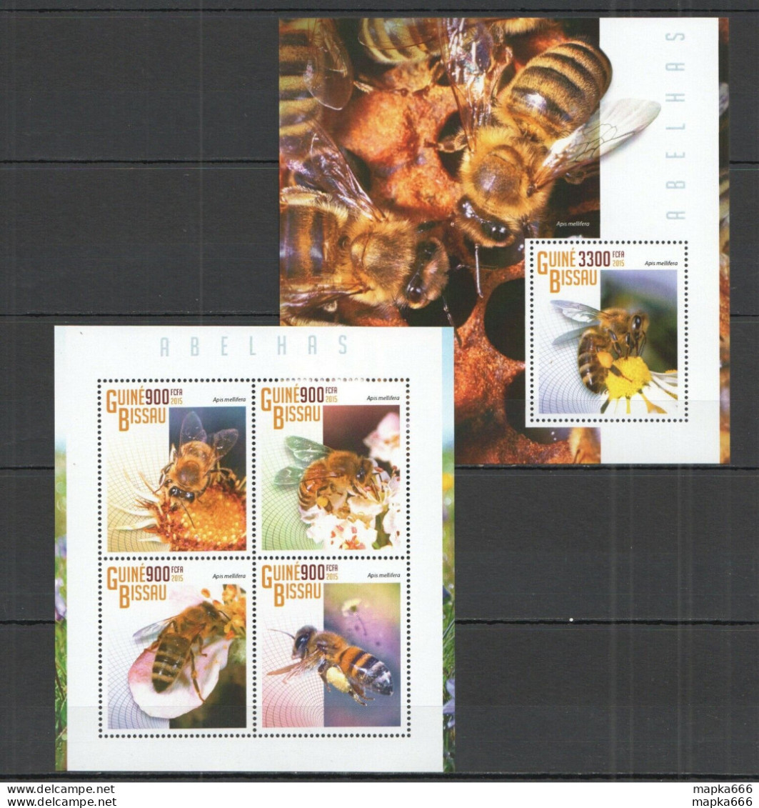 St1146 2015 Guinea-Bissau Fauna Insects Honey Bees Kb+Bl Mnh Stamps - Abeilles