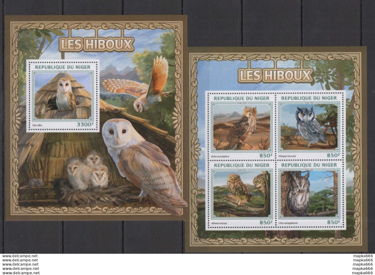 St1914 2016 Niger Owls Birds Fauna Kb+Bl Mnh - Sonstige & Ohne Zuordnung