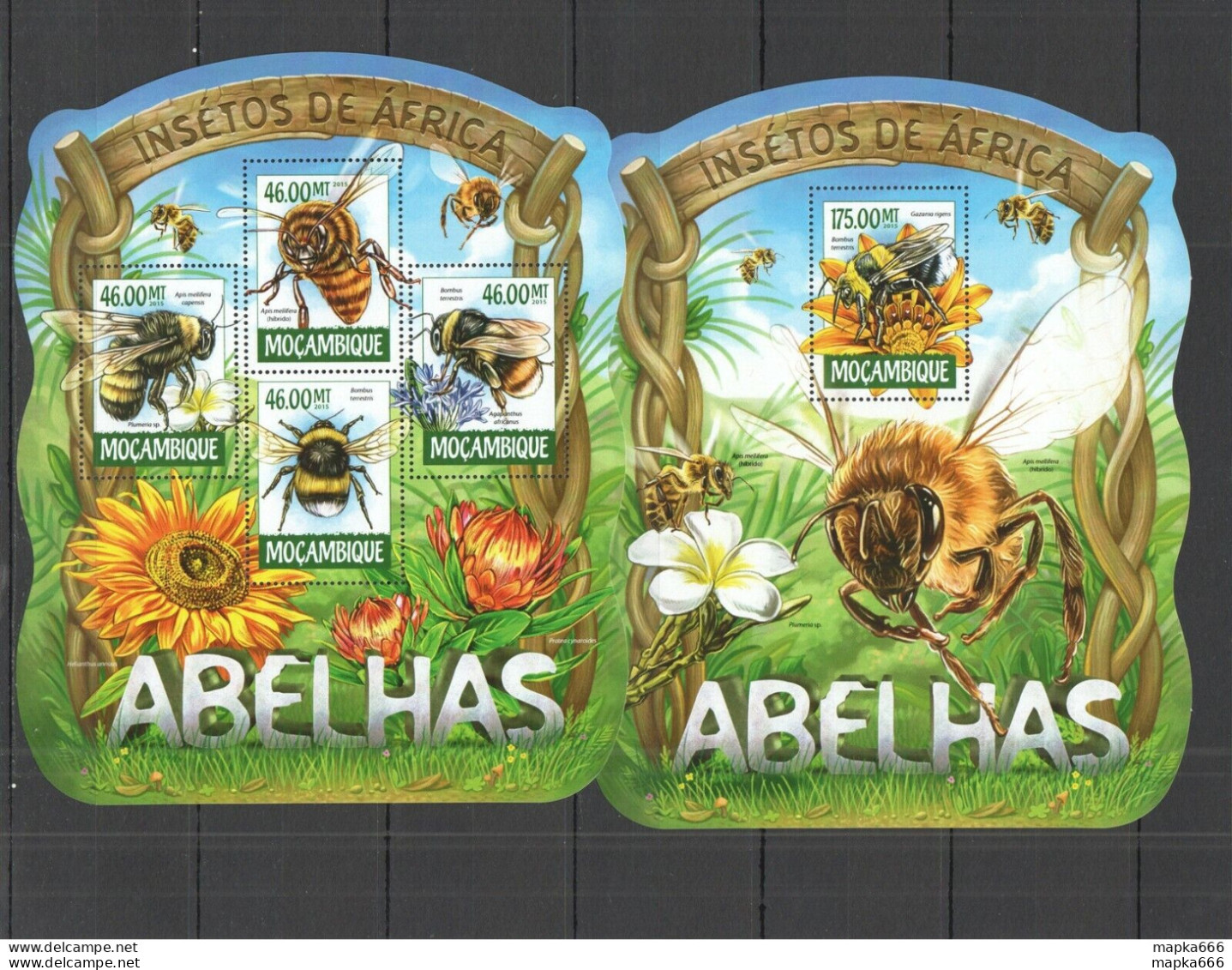 St2332 2015 Mozambique Insects Fauna Bees Abelhas Kb+Bl Mnh - Bienen