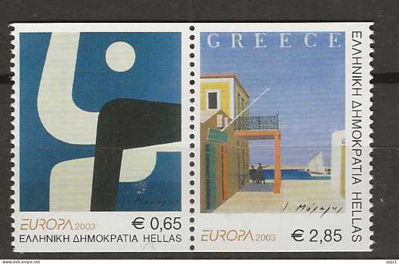 2003 MNH Greece Mi 2150-51-C Europa From Booklet Postfris** - Neufs