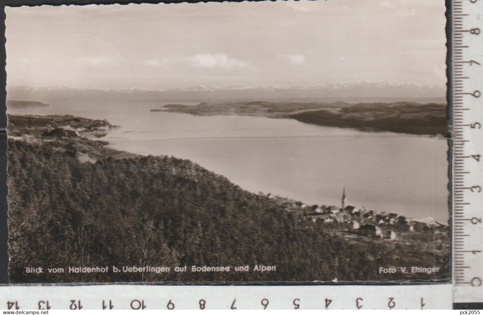 ÜBERLINGEN - Blick V. Haldenhof Auf Bodensee U. Alpen - Gelaufen 1958 ( AK4920 )  Günstige Versandkosten - Überlingen