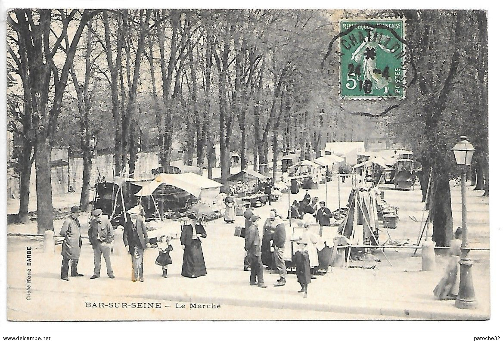 Cpa...Bar-sur-seine...(aube)...le Marché...1910...animée... - Bar-sur-Seine