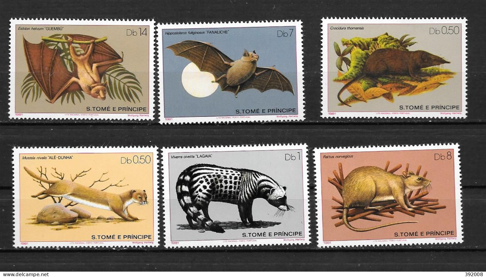 SAO TOME - 1981 - 620 à 625 **MNH - Rodents