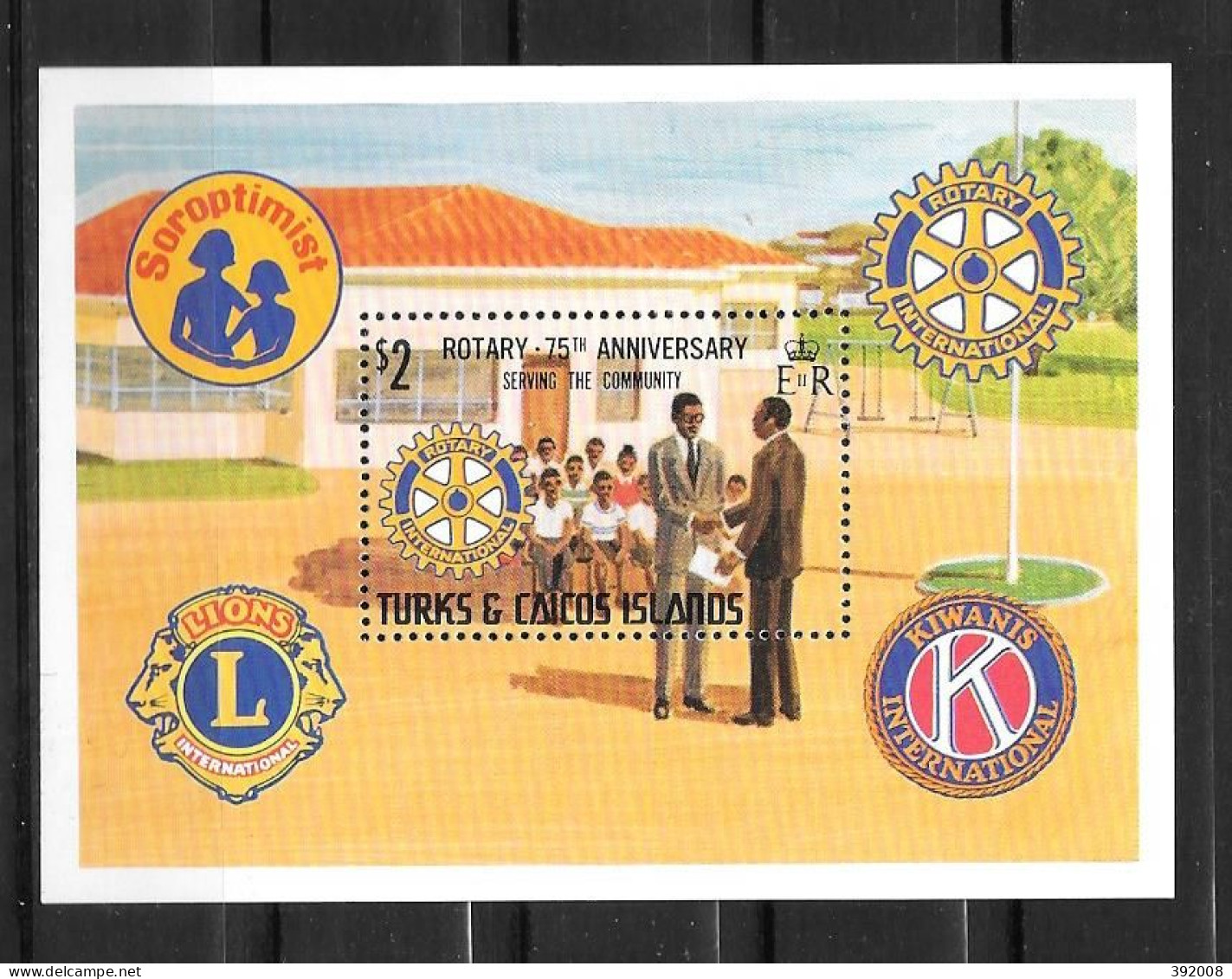 TURKS ET CAIQUES - BF 26 **MNH - 75 Ans Rotary - Rotary, Club Leones