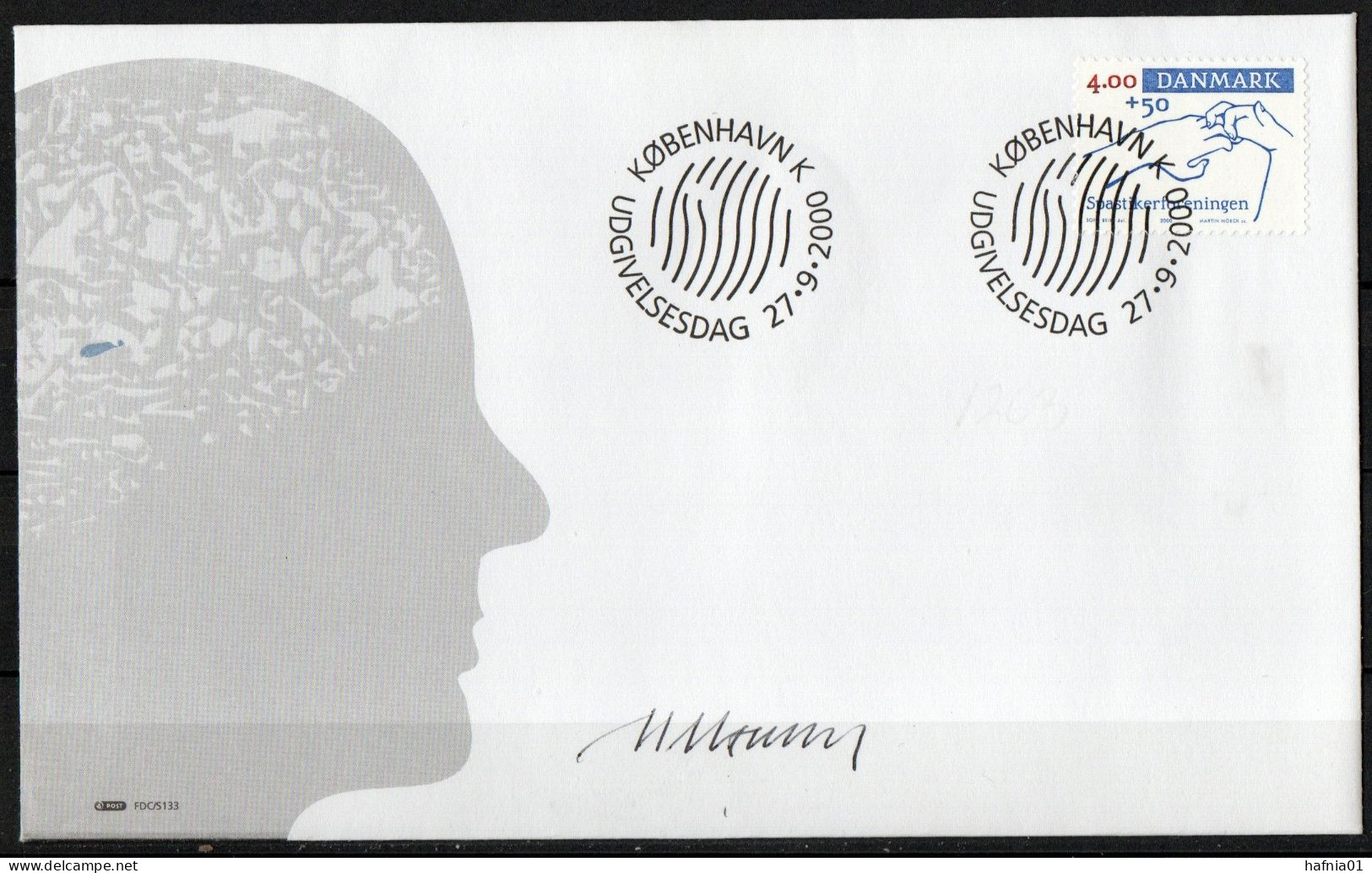 Martin Mörck. Denmark 2000. 50 Anniv Spastic Assosiation. Michel 1260 FDC. Signed. - FDC