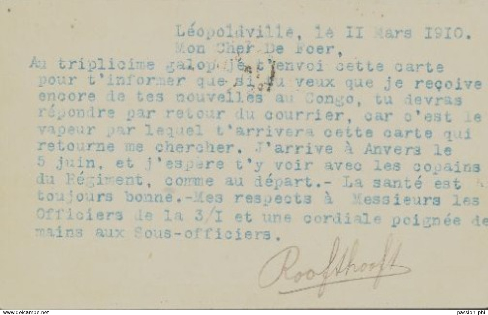 TT BELGIAN CONGO PS SBEP 21 L1 FROM BOMA 21.04.1909 TO ANTWERPEN - Entiers Postaux