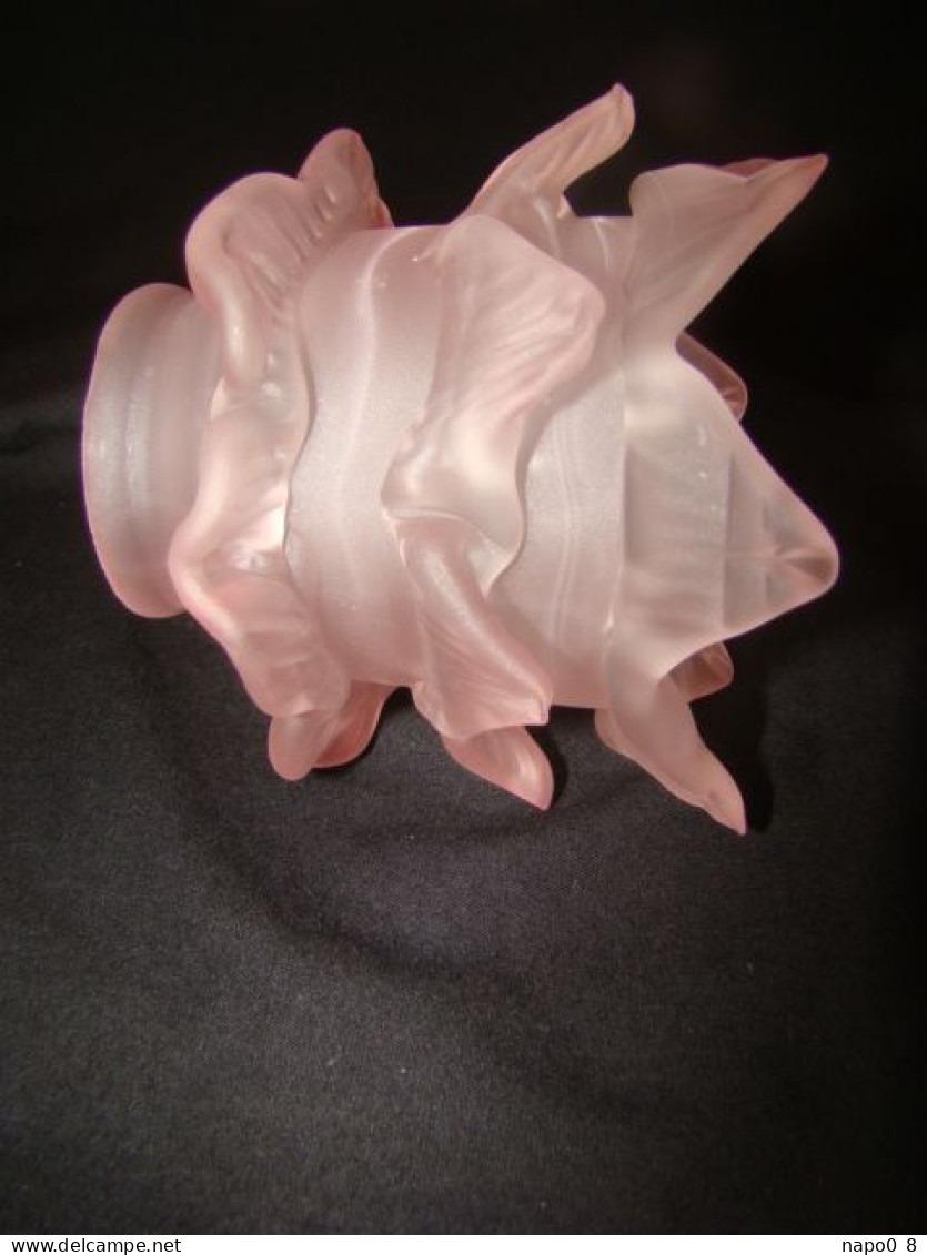 3 Tulipes En Forme De Rose En Verre Dépoli Satiné De Couleur Rose Pour Griffe De 57 Mm - Lantaarns & Kroonluchters