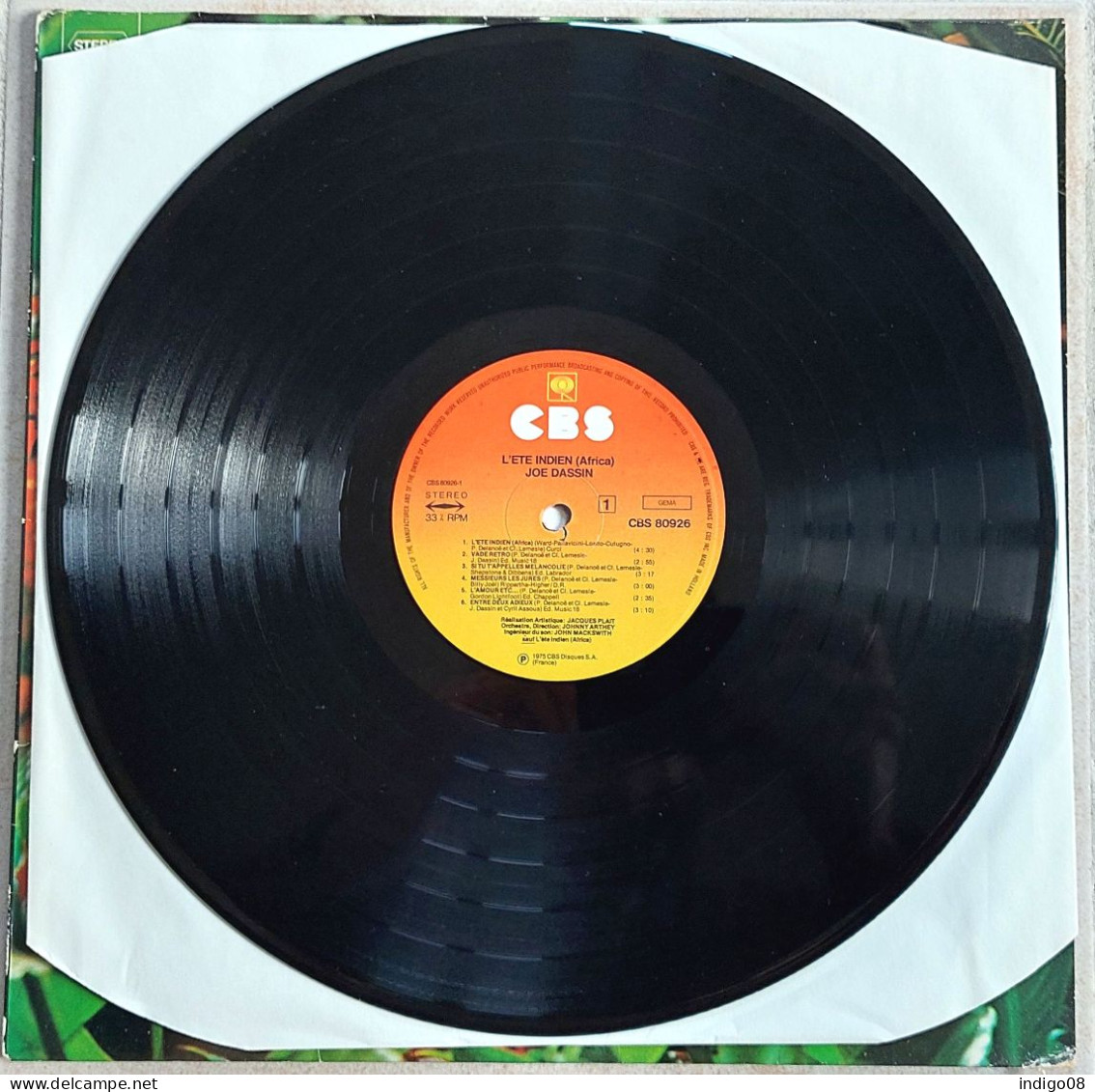 LP 33 Tours Joe Dassin L'Ete Indien (Africa) - Otros - Canción Francesa