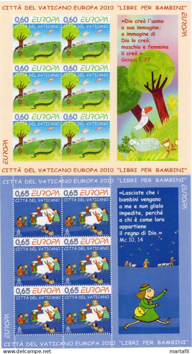 2010 VATICANO BF 94 - 95 MNH ** Europa, Europa-CEPT, Libri Per Bambini - Blocks & Sheetlets & Panes