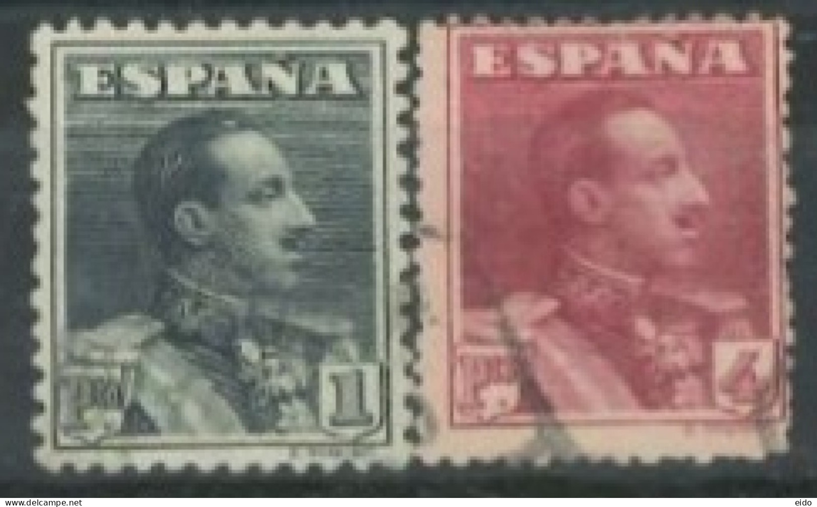 SPAIN,  1922/26, KING ALFONSO XIII STAMPS SET OF 2, # 342/43,USED. - Gebruikt