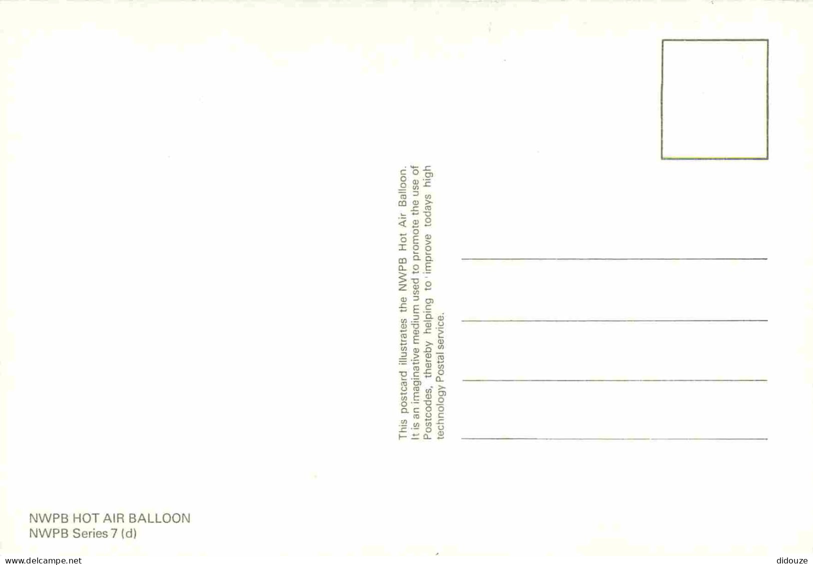 Aviation - Montgolfières - NWPB Hot Air Balloon -  NWPB Séries 7 - Balloon - CPM - Carte Neuve - Voir Scans Recto-Verso - Montgolfières