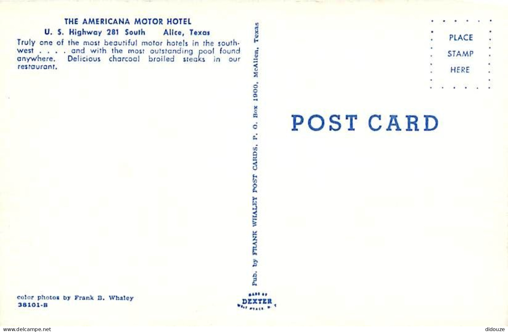 Etats Unis - Alice - The Americana Motor Hotel - Etat Du Texas - Texas State - CPSM Format CPA - Carte Neuve - Voir Scan - Autres & Non Classés