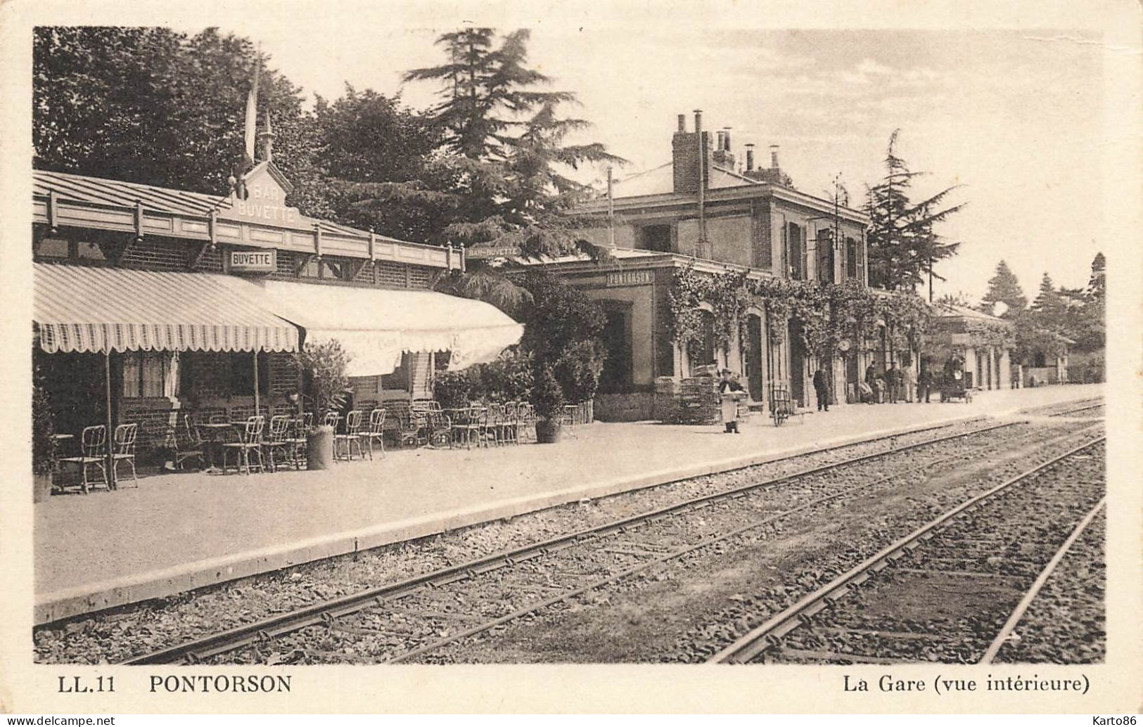 Pontorson * La Gare Et Le Bar Buvette * Ligne Chemin De Fer Manche - Pontorson