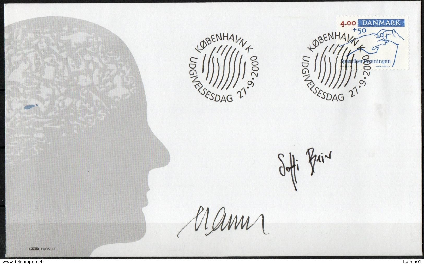 Martin Mörck. Denmark 2000. 50 Anniv Spastic Assosiation. Michel 1260 FDC. Signed. - FDC