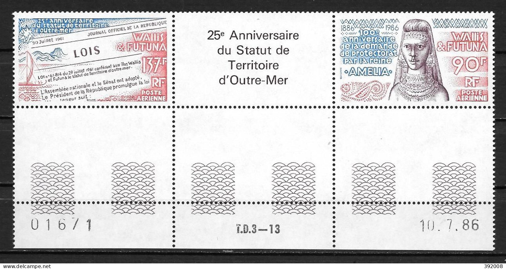 PA - 1986 - 152A**MNH - 100 Ans De La Demande De Protectorat Par La Reine Amélia - Neufs