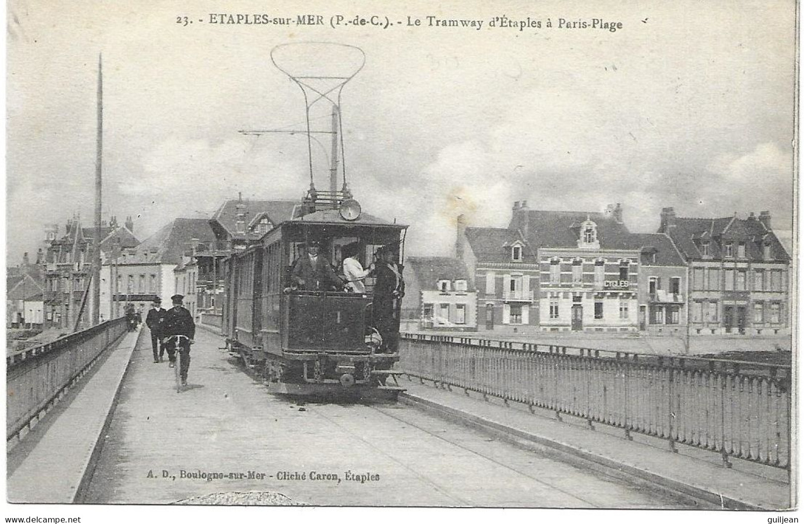 62 - ETAPLES SUR MER - LE TRAMWAY D'ETAPLES à PARIS PLAGE - N° 23 - Carte écrite 1916 - - Etaples