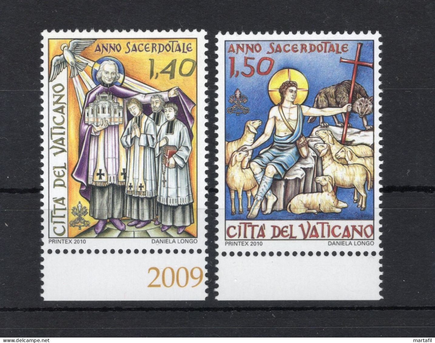 2010 VATICANO SET MNH ** 1527/1528 Anno Sacerdotale Nel 150° Ann. Morte Giovanni Maria Vianney - Neufs