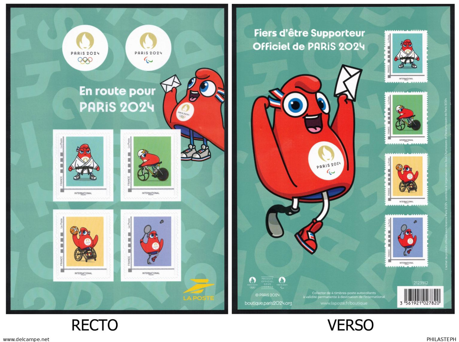 FRANCE 2023 - Collector 4 Timbres - En Route Pour  PARIS 2024 - JEUX OLYMPIQUES - J O - Eté 2024 : Paris