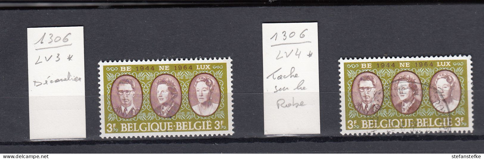 Belgie - Belgique : Ocb Nr:  1306 -  V3 ** MNH  + 1306 - V4 Used  (zie Scan) - 1961-1990
