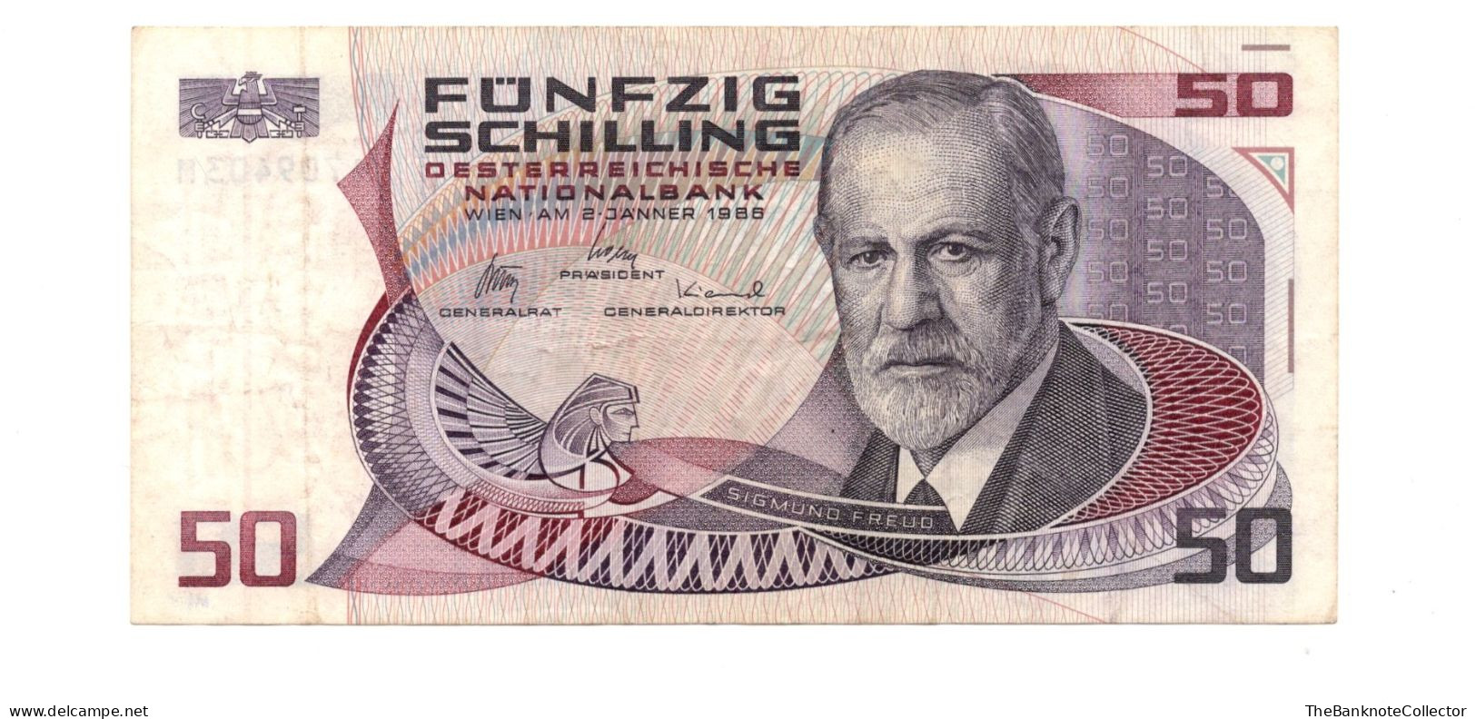 AUSTRIA 50 Shillings 1986 P-149 Very Fine Sigmund Freud - Oesterreich