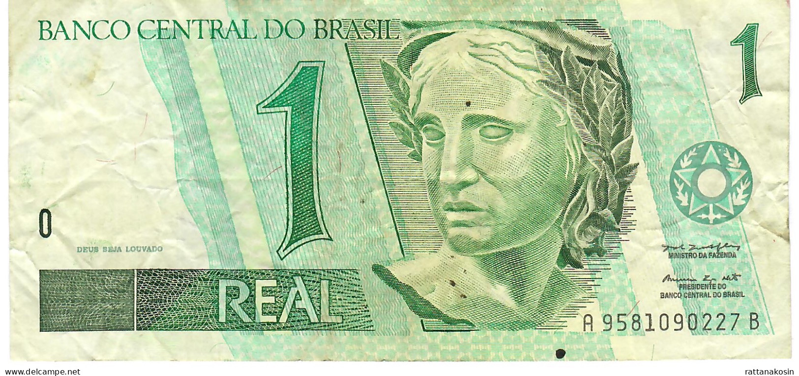 BRAZIL P243A 1 REAL 2010  #A/B Signature 26b  VF NO P.h. - Brazil