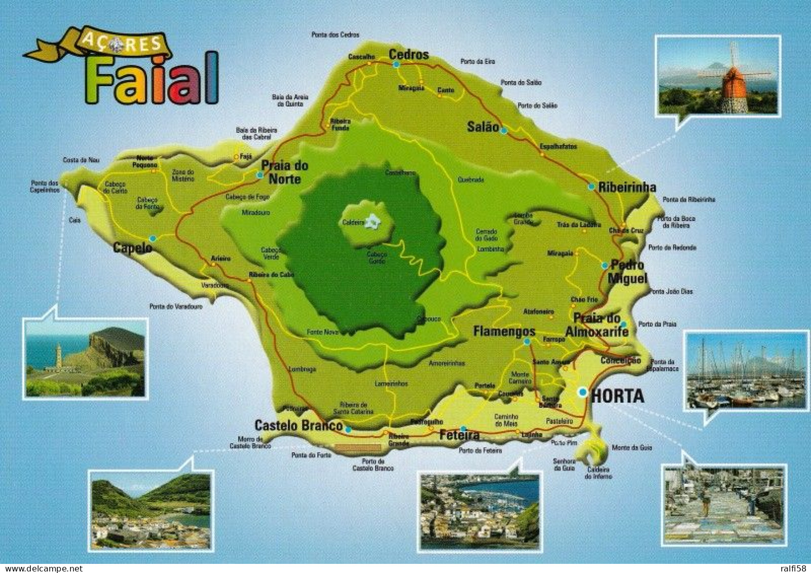 1 Map Of Faial / Azoren * 1 AK Mit Der Landkarte Der Insel Faial * - Maps