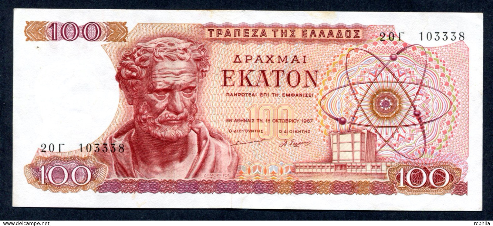 RC 27403 GRECE BILLET DE 100 DRACHMES EMIS EN 1967 - Grèce