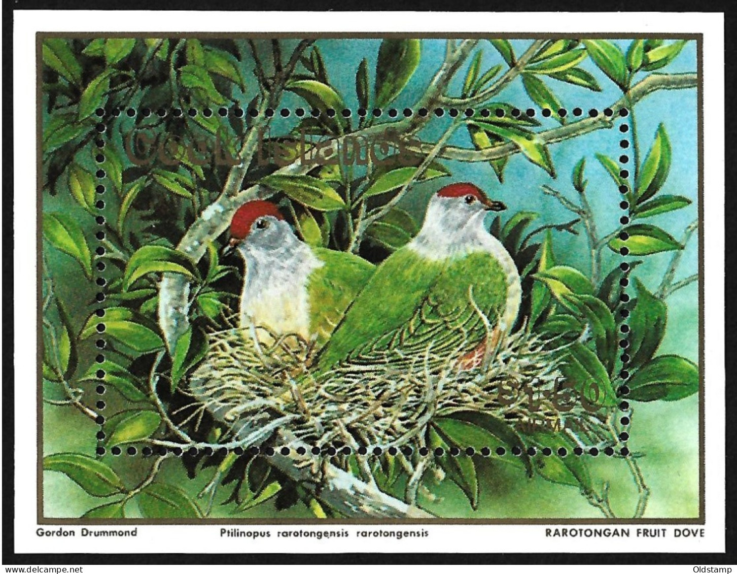 Cook Islands 1990 MNH Luxe Birds Oiseaux Vögel Song Bird Rarotonga Fauna Pajaros Stamps Block Mi.Nr. 200 - Zangvogels