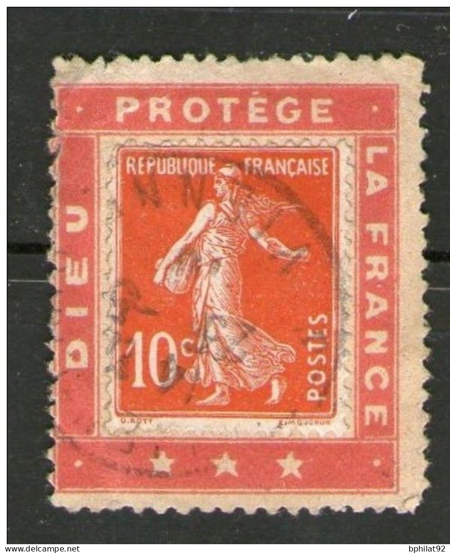 !!! 10 C SEMEUSE SUR PORTE TIMBRE DIEU PROTEGE LA FRANCE - Used Stamps