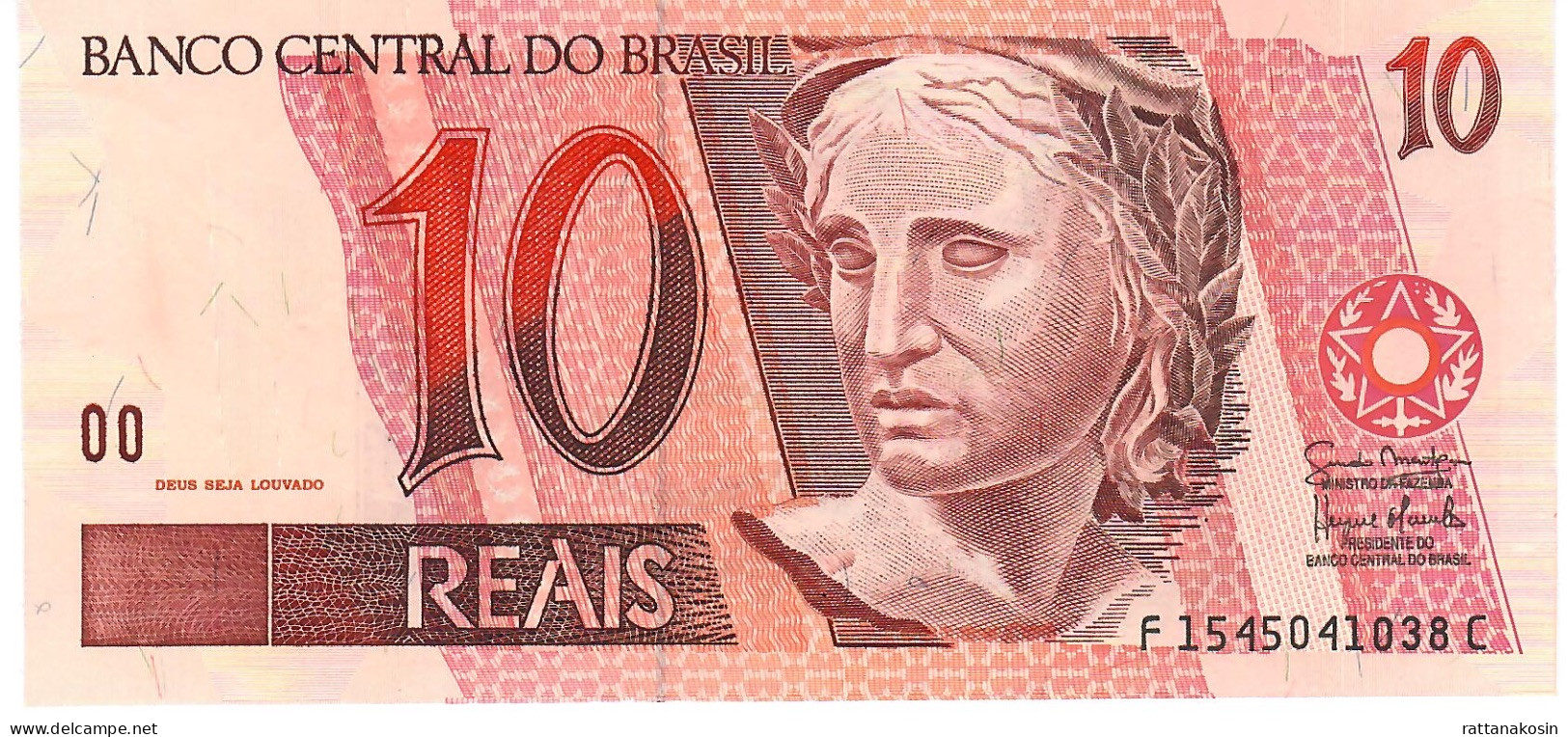 BRAZIL P245A 10 REAIS 2001  #F/C Signature 28b  UNC. - Brasilien