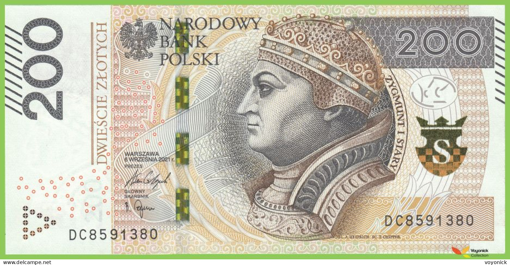 Voyo POLOGNE POLAND 200 Zlotych 2021 P189b B863b DC UNC - Poland