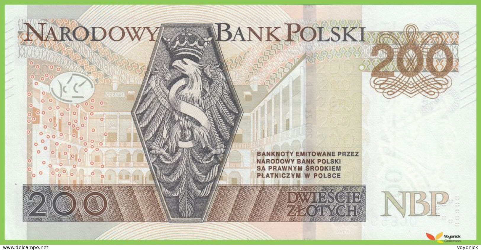 Voyo POLOGNE POLAND 200 Zlotych 2021 P189b B863b DC UNC - Polonia